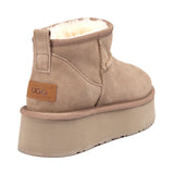 UGG CLASSIC ULTRA MINI KNIT LOGO PLATFORM BOOTS