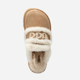 UGG VIOLET SHEARLING PLATFORM SLIPPER (ELASTIC LOGO) ( DETACHABLE FEATURE)
