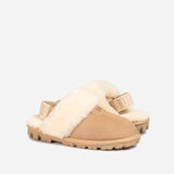 UGG COQUETTE SLIPPER (ELASTIC LOGO & WOOL STRAP)