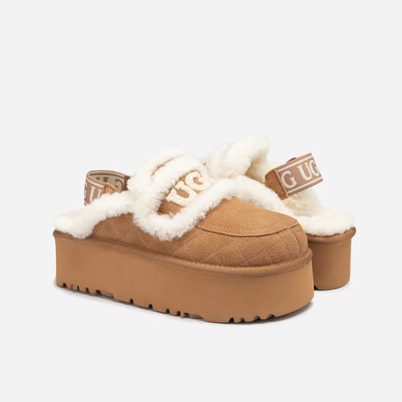 UGG VIOLET SHEARLING SUPER PLATFORM (6CM) SLIPPER