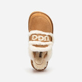 UGG VIOLET SHEARLING PLATFORM SLIPPER (ELASTIC LOGO) ( DETACHABLE FEATURE)