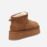UGG CLASSIC ULTRA MINI KNIT LOGO PLATFORM BOOTS
