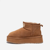 UGG CLASSIC ULTRA MINI KNIT LOGO PLATFORM BOOTS
