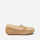 WOMENS VIOLET SHEARLING MOCCASIN SLIPPERS