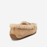 WOMENS VIOLET SHEARLING MOCCASIN SLIPPERS