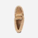 WOMENS VIOLET SHEARLING MOCCASIN SLIPPERS