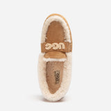WOMENS VIOLET SHEARLING MOCCASIN SLIPPERS