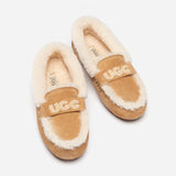 WOMENS VIOLET SHEARLING MOCCASIN SLIPPERS