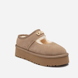 UGG MARY JANE EMB LOGO PLATFORM SLIPPERS