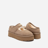UGG MARY JANE EMB LOGO PLATFORM SLIPPERS