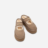 UGG MARY JANE EMB LOGO PLATFORM SLIPPERS
