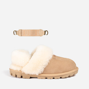 UGG COQUETTE SLIPPER (ELASTIC LOGO & WOOL STRAP)